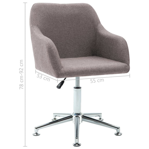 Swen Studio -  Swivel Dining Chairs 6 pcs Taupe Fabric (UK/IE/FI/NO only) (6x331507)